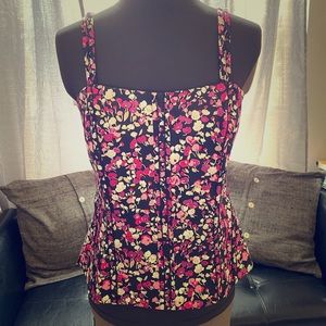 White House Black Market floral corset top size 6